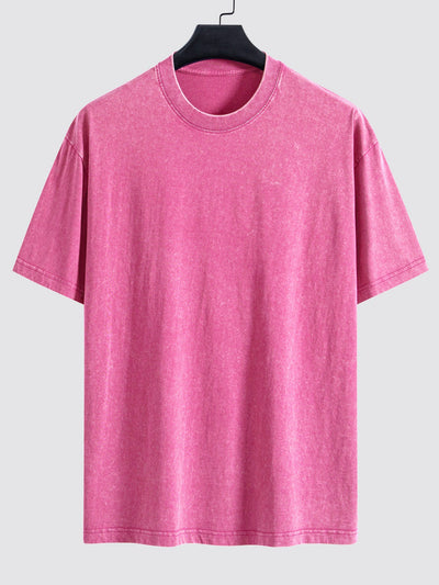 Clement® | Basic Washed Distressed Drop Shoulder Oversize T-Shirt