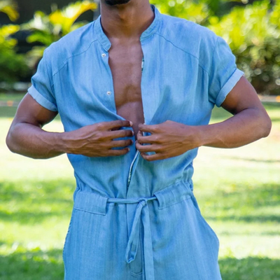 Earl | Men'S Casual Round Neck Short-Sleeved Trousers Loose Jumpsuit