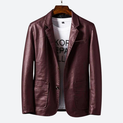 Geoffrey® | Timeless Elegance Leather Jacket Blazer