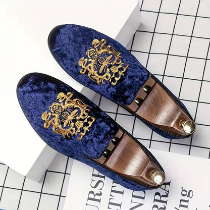 Zion® | Men's Loafer Shiny Velvet Blue