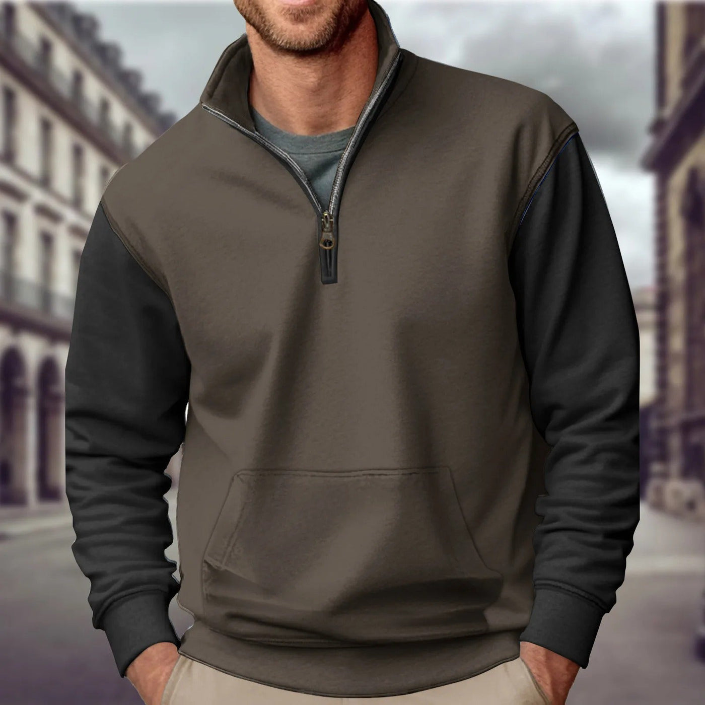 Javier® | Pullover With Half Zip Without Hood