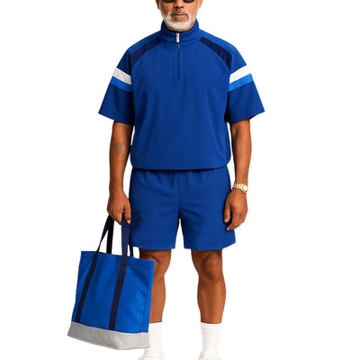 Julio | Men'S Summer Fashion Zipper Stand Collar T-Shirt Shorts Sports Set