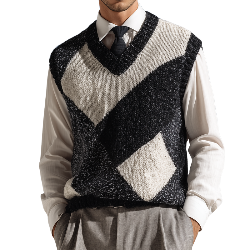 Bruce | Men'S Retro Casual Geometric Knitted Pullover Vest