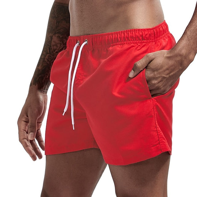 Cygnus® | Solid Color Drawstring Beach Shorts