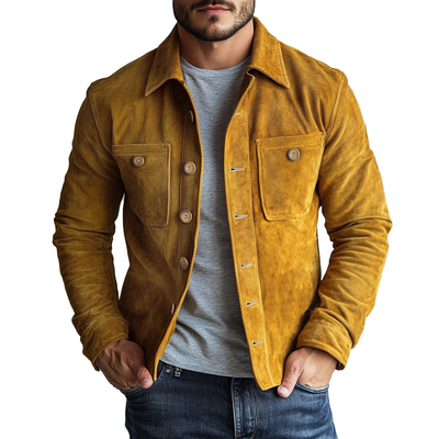 Men's Vine Sede Chest Pocket Single Breasted Jacket