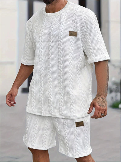 Brian | Textured Knit Short and Shirt Set – Summer Fit