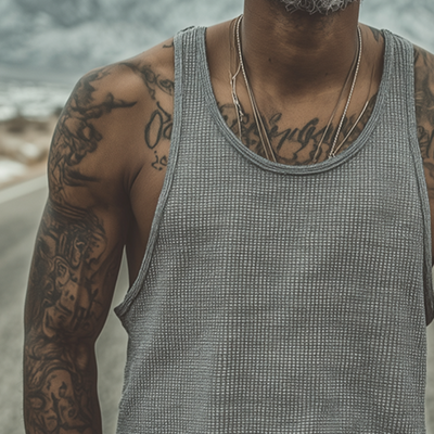 Claude | Men'S Retro Casual Waffle Crew Neck Tank Top