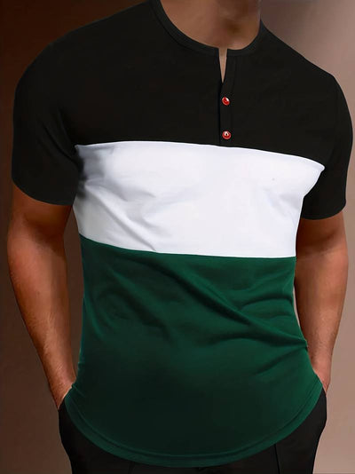 Lucia® | T-Shirt With Different Color Blocks For Men