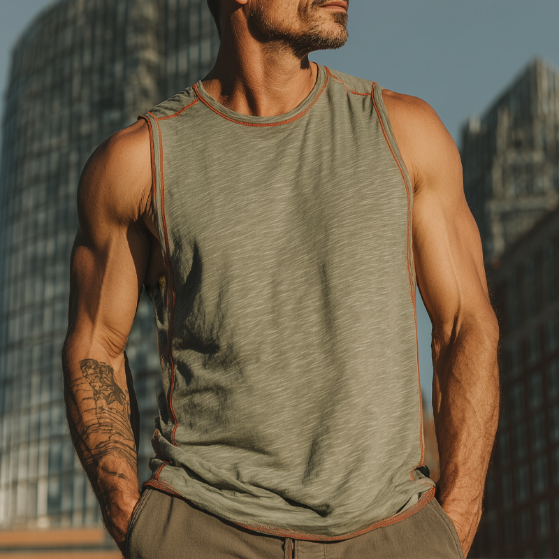 Chris | Men'S Blended Round Neck Sleeveless Tank Tops
