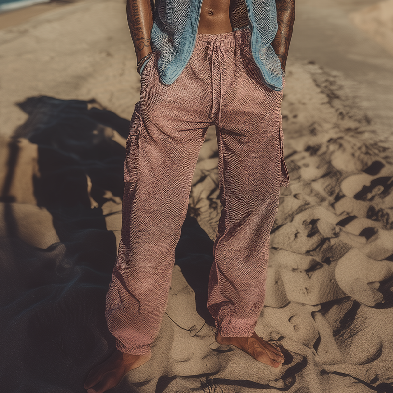 Chandler | Men'S Spring And Summer Fashion Casual Mesh Fabric With Lining Multi-Pocket Cuff Elastic Waist Pants