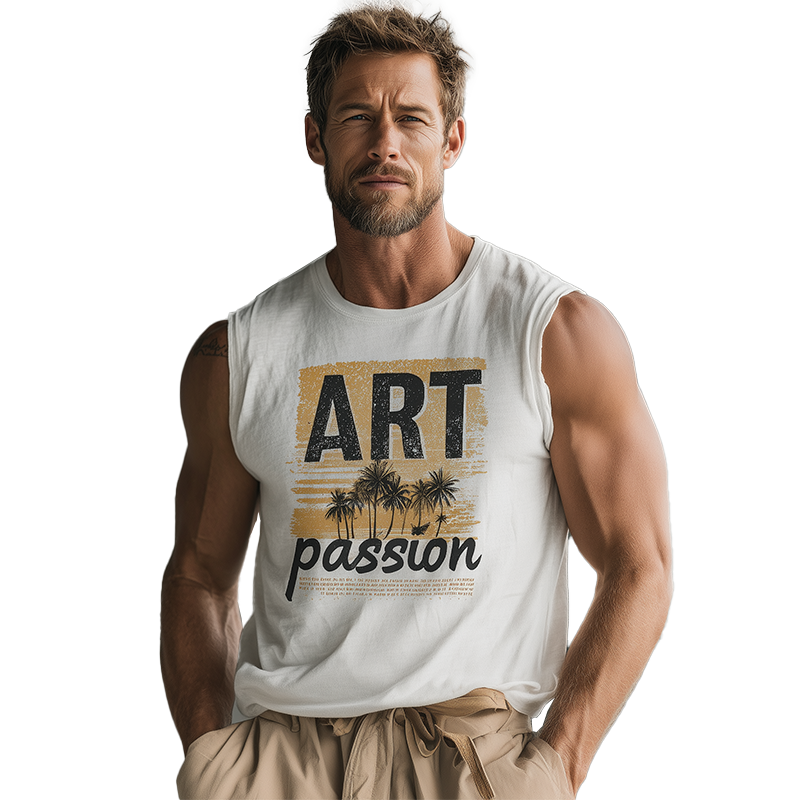Vincent | Men'S Summer Fashion Printed Cotton Blended Sleeveless Tank Top