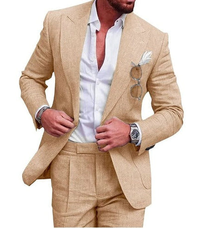 Santiago® | Men's suit of linen with two buttons
