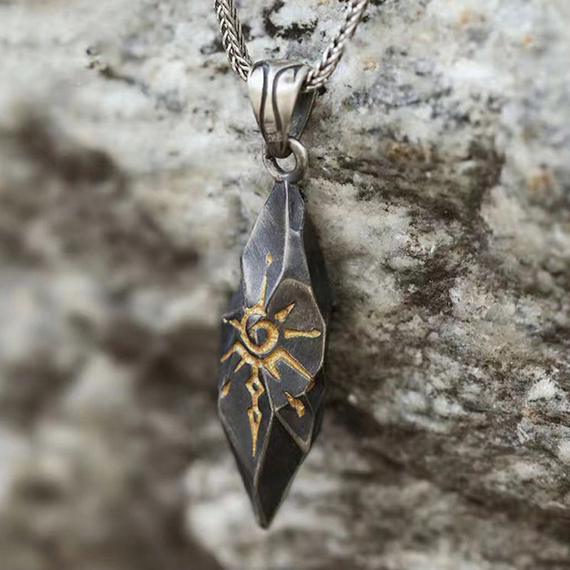 Luis | Men'S Vintage Fashion S925 Silver Wishing Stone Necklace