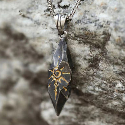 Luis | Men'S Vintage Fashion S925 Silver Wishing Stone Necklace