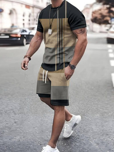Dennis® | 2 Piece Trendy Color Block Outfits For Men
