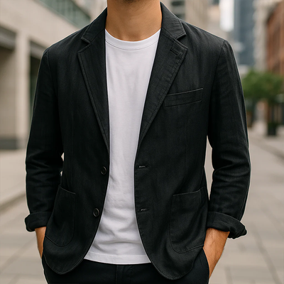 Tom | Men'S Vintage Casual Washed Linen Single Breasted Blazer