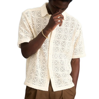 Teodoro | Men'S Casual Loose Hole Knit Short-Sleeved Shirt