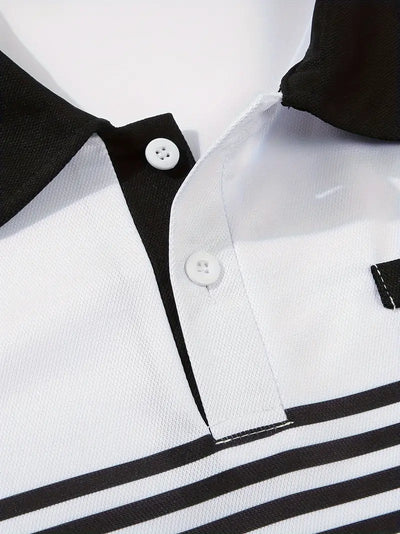 Dale® | Striped Casual Color Block Short Sleeve Shirt