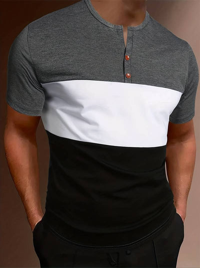 Lucia® | T-Shirt With Different Color Blocks For Men