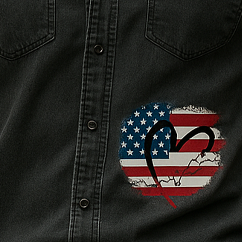 Chase | Men'S Summer Fashion Patch Denim Sleeveless Shirt