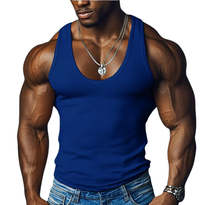 Bruce | Men'S Solid Color Slim Fit Round Neck Sports Tank Top