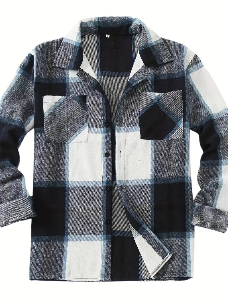 Lucy® | Long Sleeve Button-Down Shirt With Check Pattern For Men