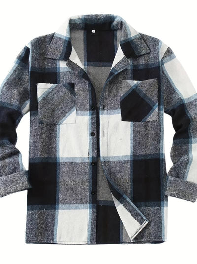 Lucy® | Long Sleeve Button-Down Shirt With Check Pattern For Men