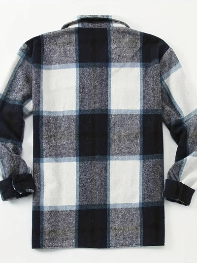 Lucy® | Long Sleeve Button-Down Shirt With Check Pattern For Men