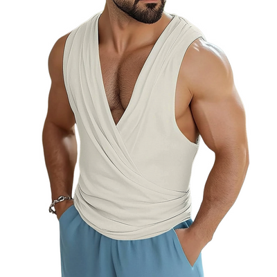 Frederick | Men'S Solid Color Design V-Neck Sleeveless T-Shirt
