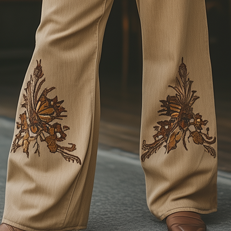 Mitch | Men'S Western Cowboy Style Embroidered Loose Jeans