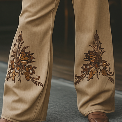 Mitch | Men'S Western Cowboy Style Embroidered Loose Jeans