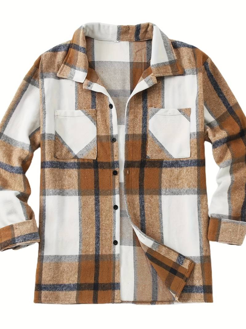 Lucy® | Long Sleeve Button-Down Shirt With Check Pattern For Men