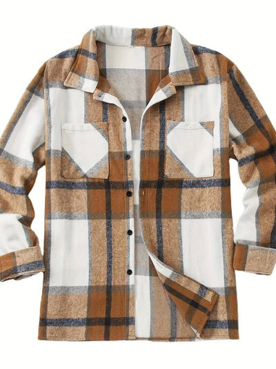 Lucy® | Long Sleeve Button-Down Shirt With Check Pattern For Men