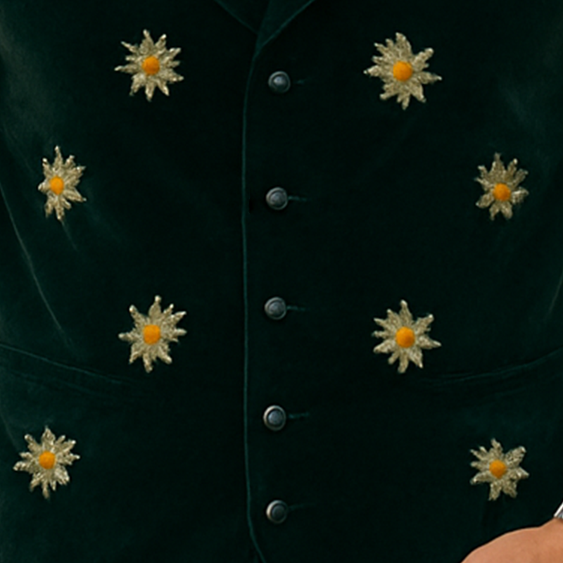 Lee | Men'S Summer Fashion Daisy Embroidered Fleece Vest