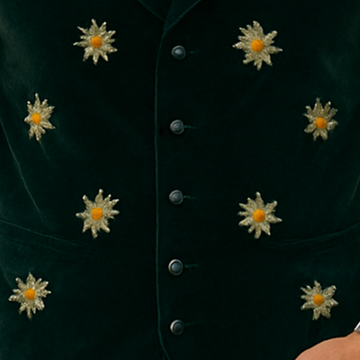 Lee | Men'S Summer Fashion Daisy Embroidered Fleece Vest