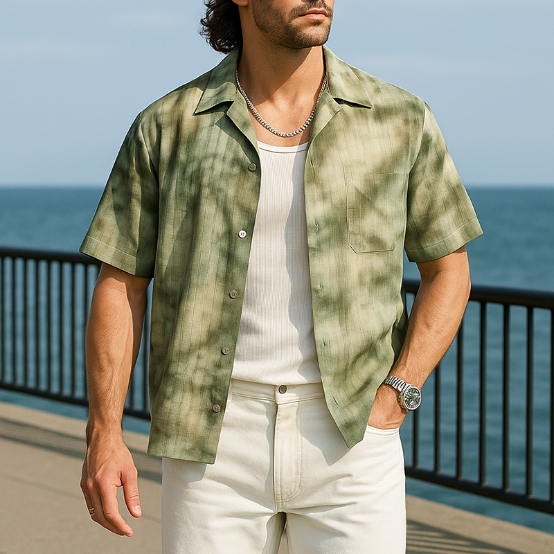 Jed | Men'S Summer Fashion Polyester Blended Printed Short Sleeve Shirt