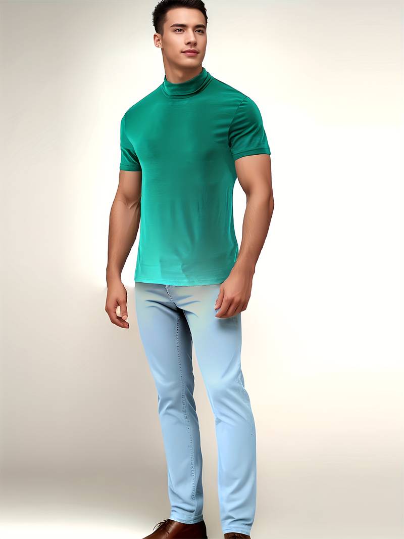 Lucian® | Casual Short Sleeve Turtleneck T-Shirt