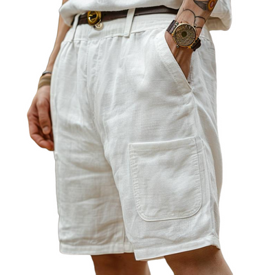 Zane | Men'S Casual Cotton And Linen Multi-Pocket Beach Shorts