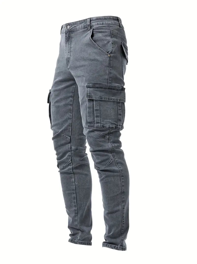 Marcial® | Slim Fit Denim Cargo Pants For Men