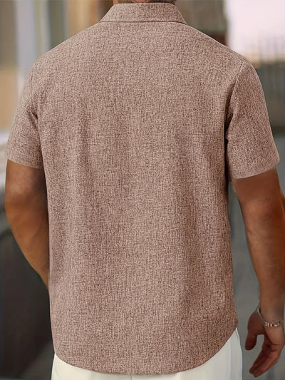 Pax | Lightweight short-sleeved linen blend shirt