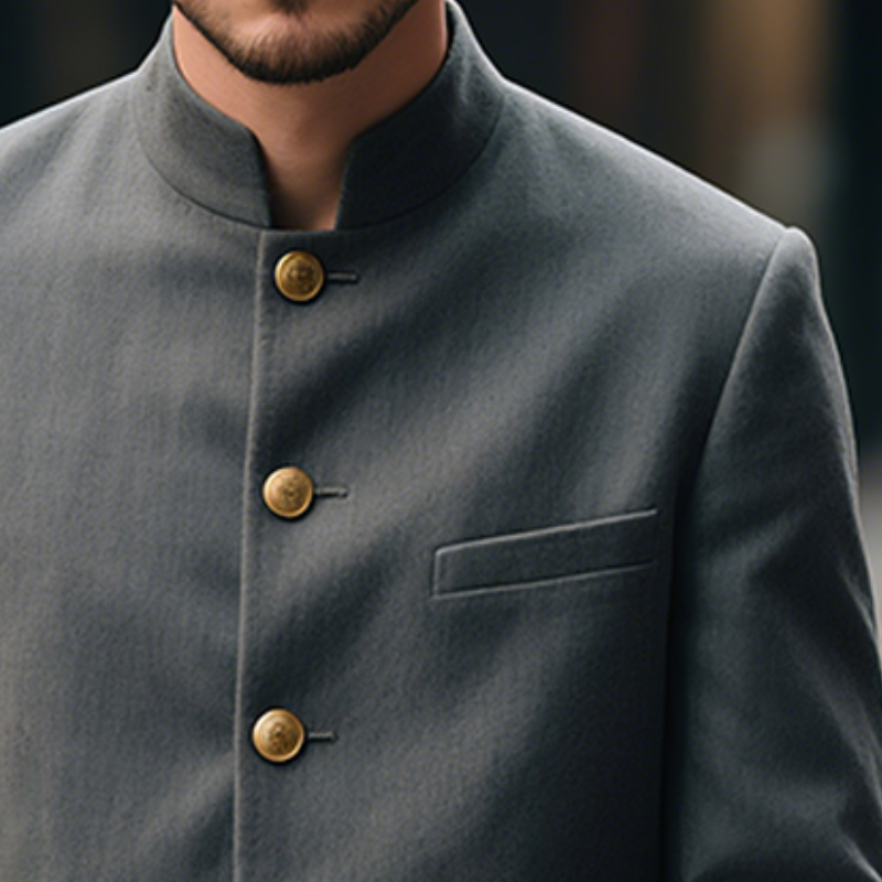 Frank | Men'S Retro Casual Stand Collar Cropped Single Breasted Blazer