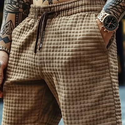 Emil | Men'S Textured Fabric Elastic Waist Casual Shorts