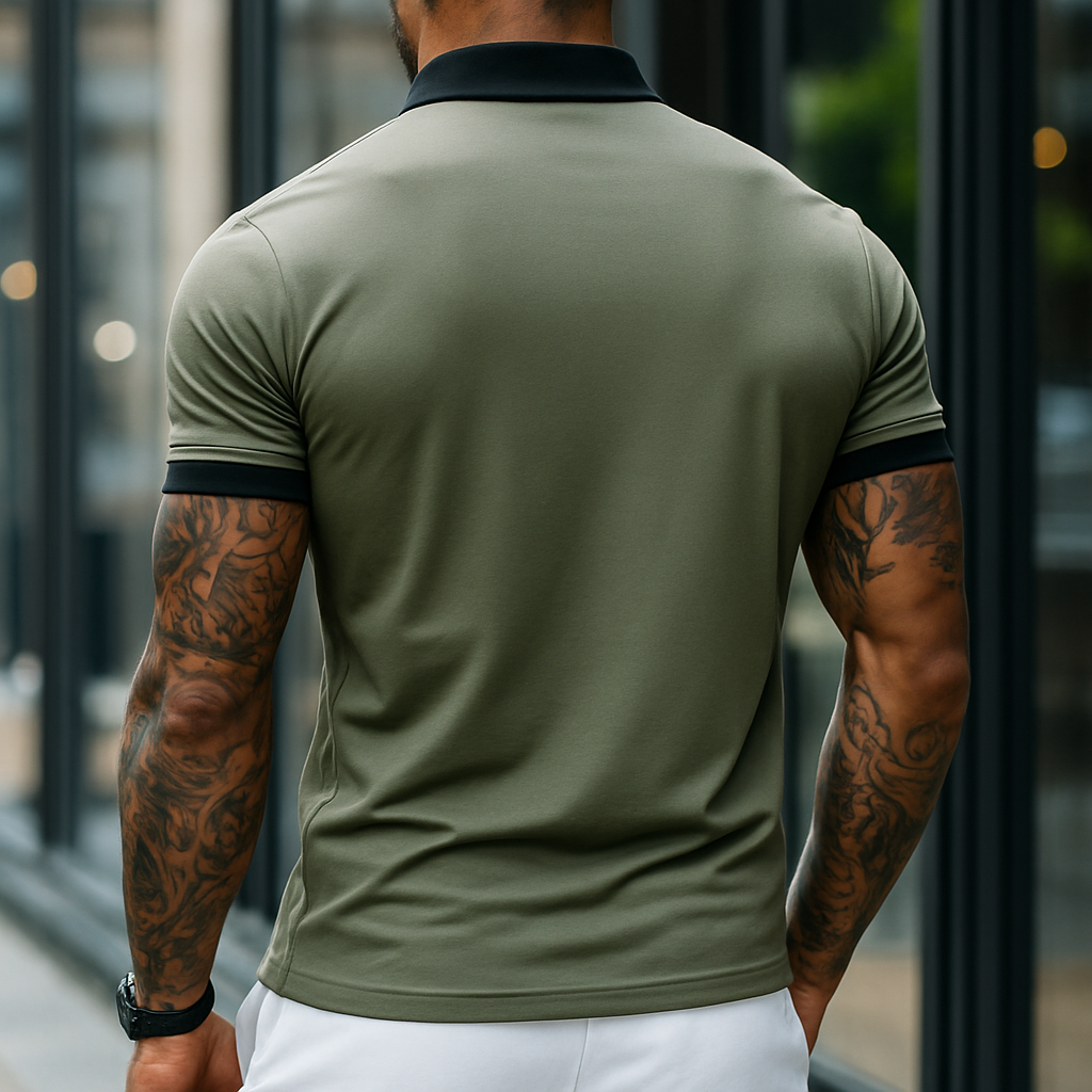 Jimmy | Men'S Retro Casual Cotton Colorblock Short Sleeve Polo Shirt