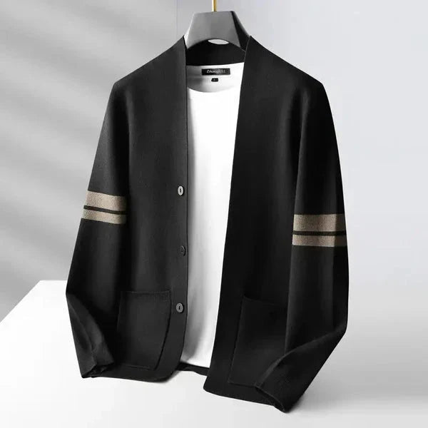 Tiberius | Modern knitted cardigan with button placket