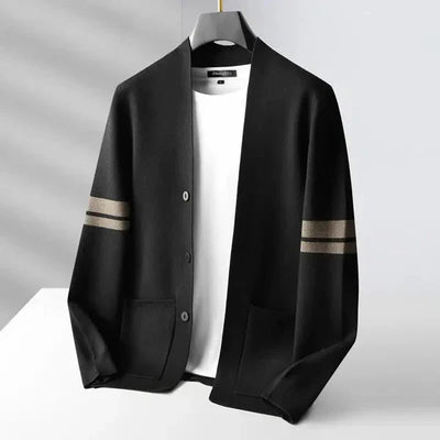 Tiberius | Modern knitted cardigan with button placket
