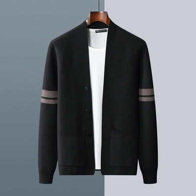 Tiberius | Modern knitted cardigan with button placket