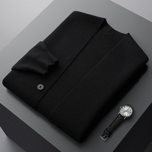 Tiberius | Modern knitted cardigan with button placket