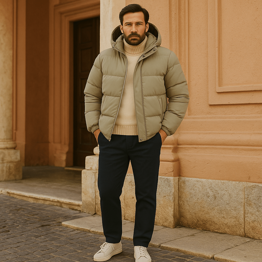 Ringo | Unisex down quilted jacket with hood and thermal insulation