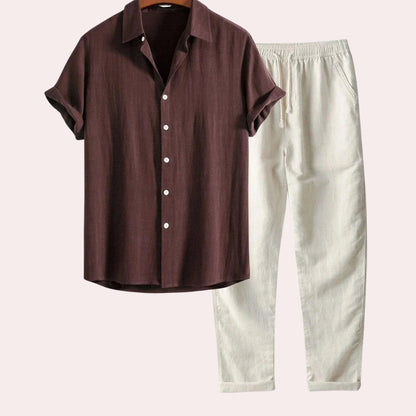 Boniface® | Men'S Summer Shirt With Linen Pants Set