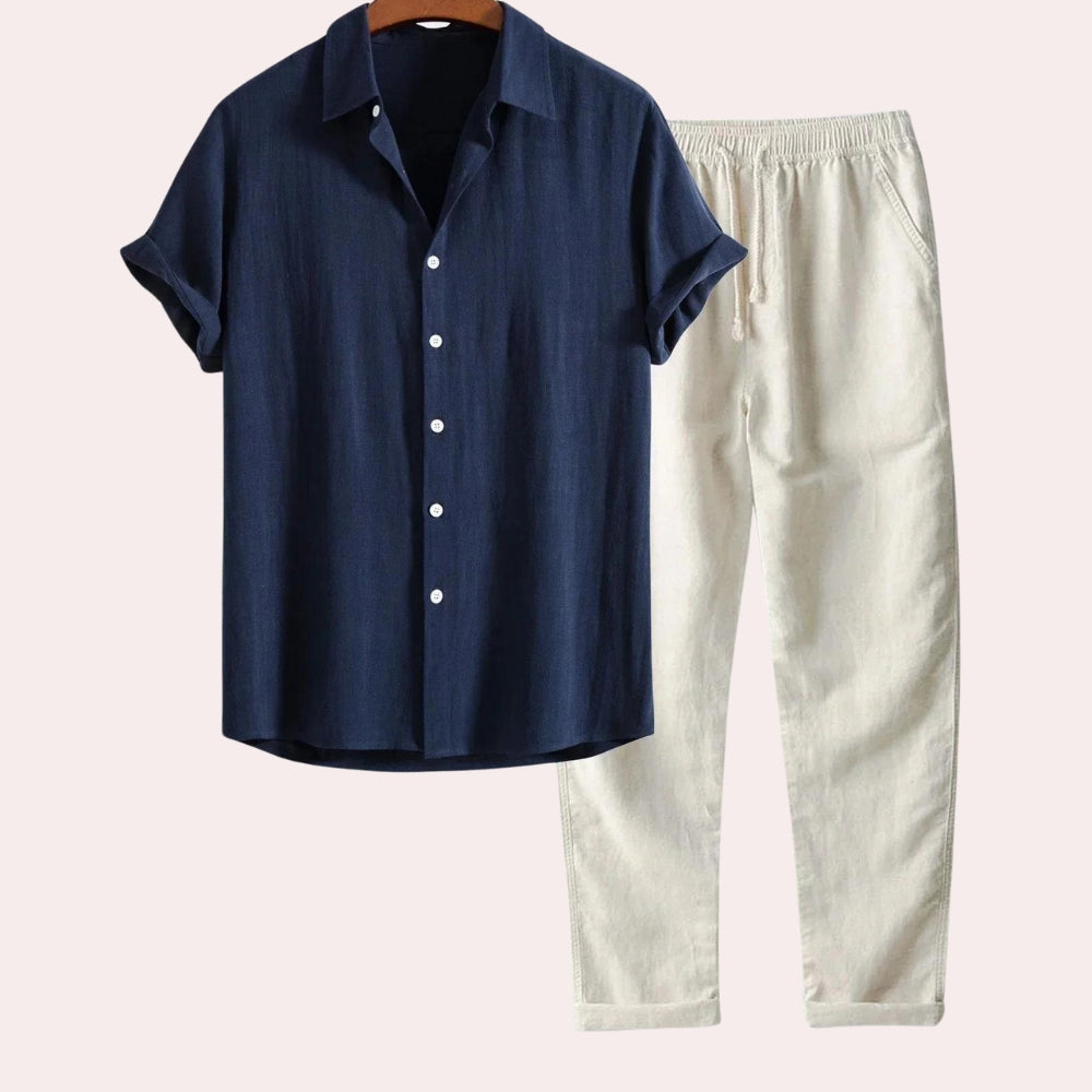 Boniface® | Men'S Summer Shirt With Linen Pants Set